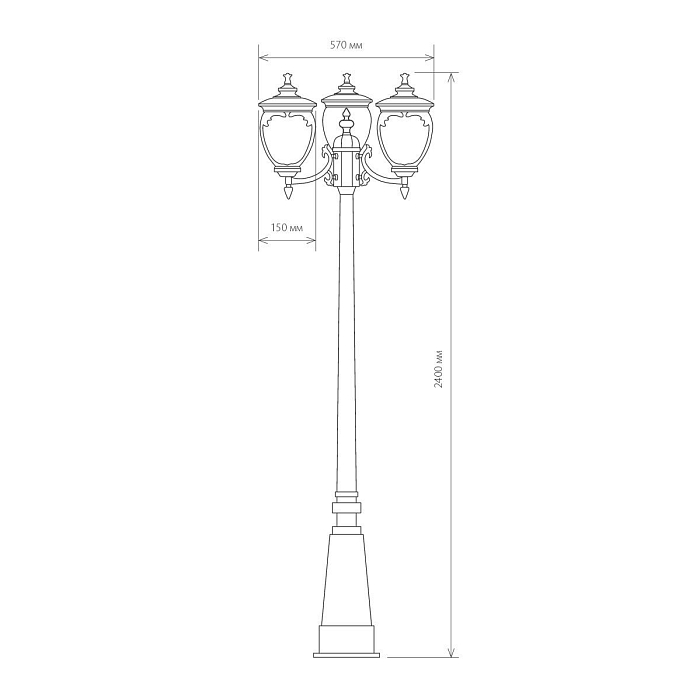 Уличный светильник Elektrostandard GLYF-8024F/3 черное золото