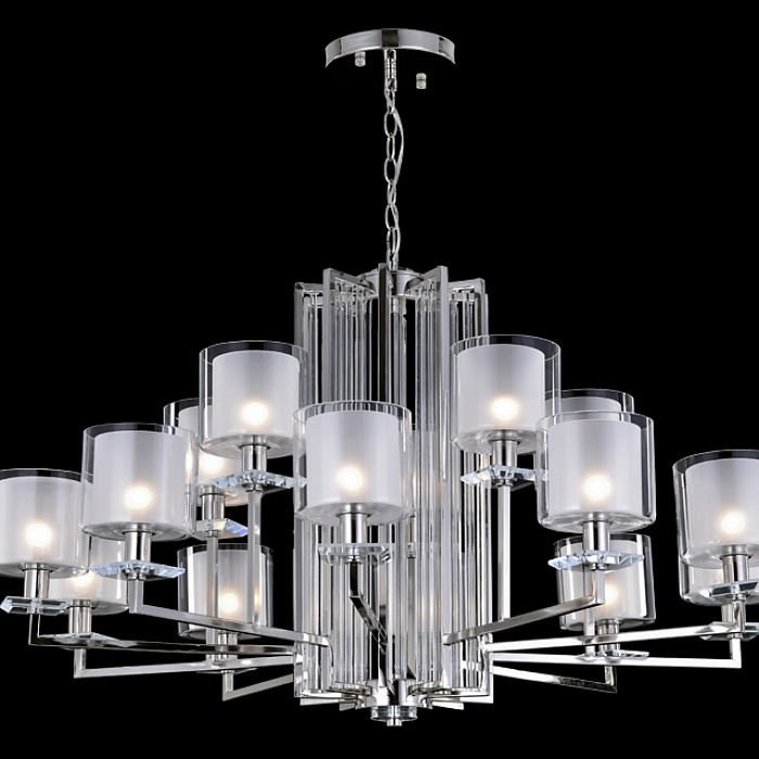 Люстра Crystal Lux NICOLAS SP-PL10+5 NICKEL/WHITE